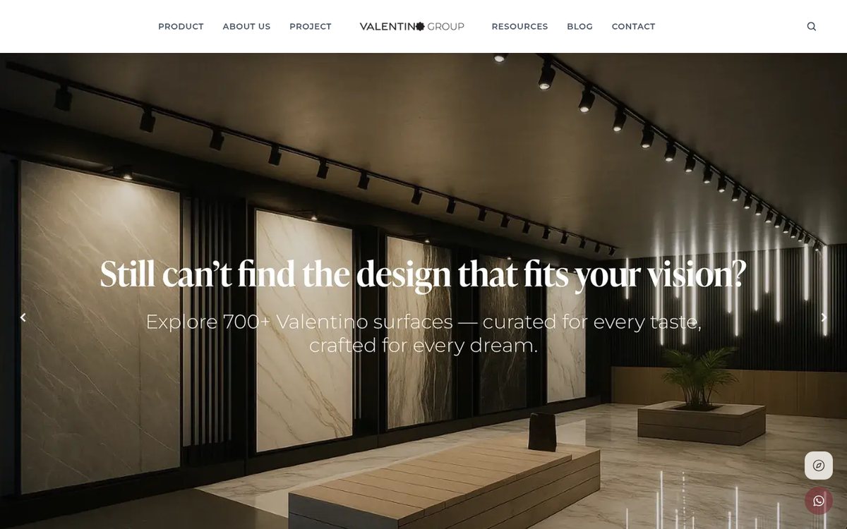 Valentino Group home page